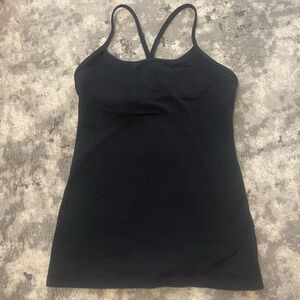 Lululemon Size 6 Black Power Y Tank Top